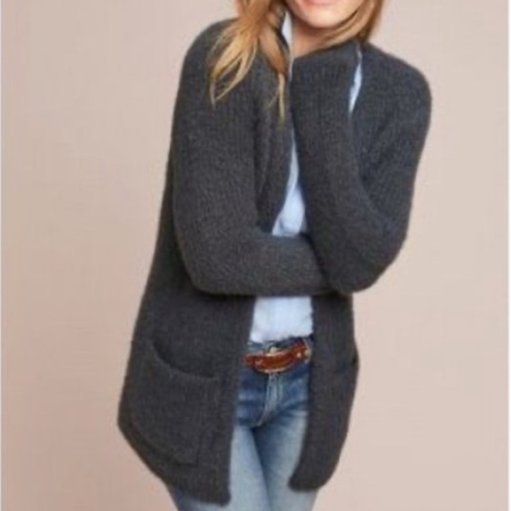 Anthropologie Sleeping on Snow Open Front Cardigan